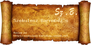 Szekulesz Barnabás névjegykártya