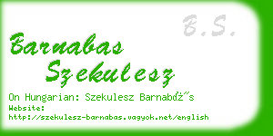 barnabas szekulesz business card